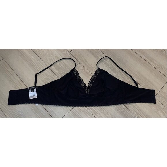 INC International Concepts Womens Lace Trim Bralette Bra WF XXL 2XLarge Black - Picture 5 of 6